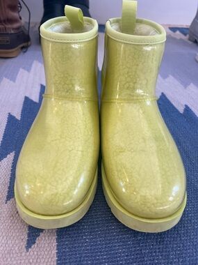 Neon yellow Rain Uggs
